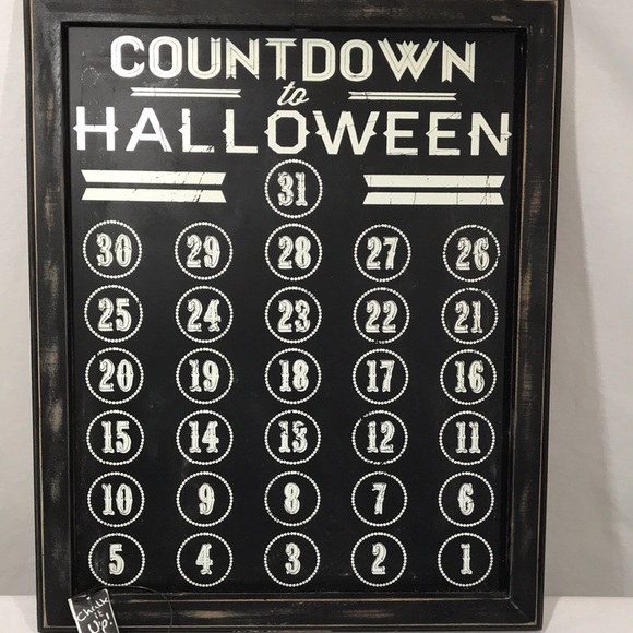 Halloween Wooden Distressed Frame Caulk Countdown Board Calendar W/Caulk - Picture 2 of 10